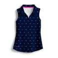 thumbnail image 1 of SCALES Trippy Fish Womens Sleeveless Polo Navy, XLarge, 1 of 4