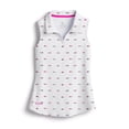 thumbnail image 1 of SCALES Trippy Fish Womens Sleeveless Polo White, Small, 1 of 3