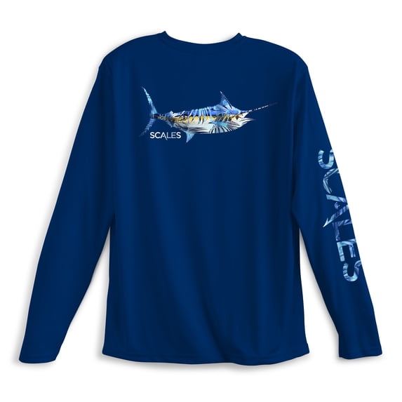 SCALES Tropical Marlin long Sleeve Performance Navy, 3XLarge
