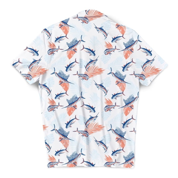 SCALES Tropical Slam Short Sleeve Polo White, XLarge