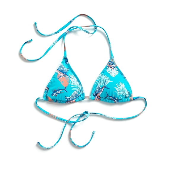 SCALES Tropical Slam Triangle Top Aqua, XLarge Swimwear