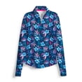 thumbnail image 1 of SCALES Wild Flowers Long Sleeve Womens Quarter-Zip Marine, XLarge, 1 of 7
