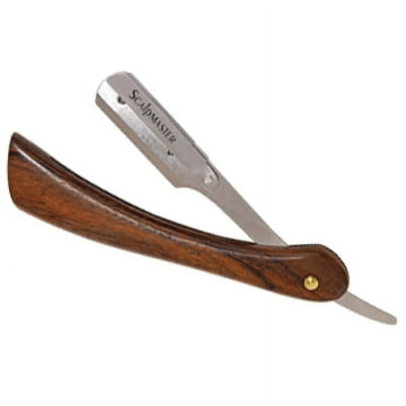 SCALPMASTER DELUXE WOOD HANDLE STRAIGHT RAZOR EA