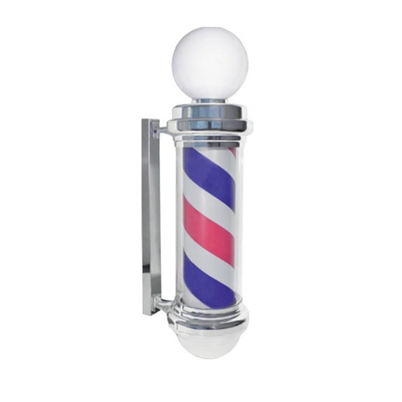 SCALPMASTER Indoor Wall-Mounted Chrome Rotating Light Barber Pole BB-SC9020