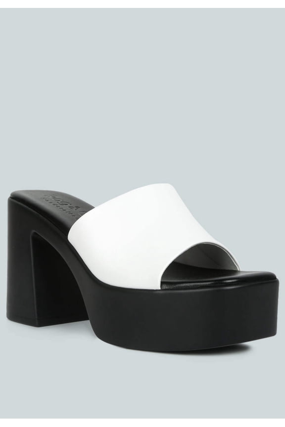 SCANDAL Slip on Block Heel Sandals