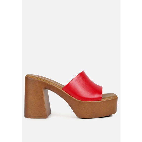 SCANDAL Slip on Block Heel Sandals