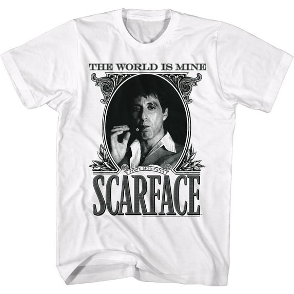 SCARFACE-DOLLARFACE-WHITE ADULT S/S TSHIRT-LT