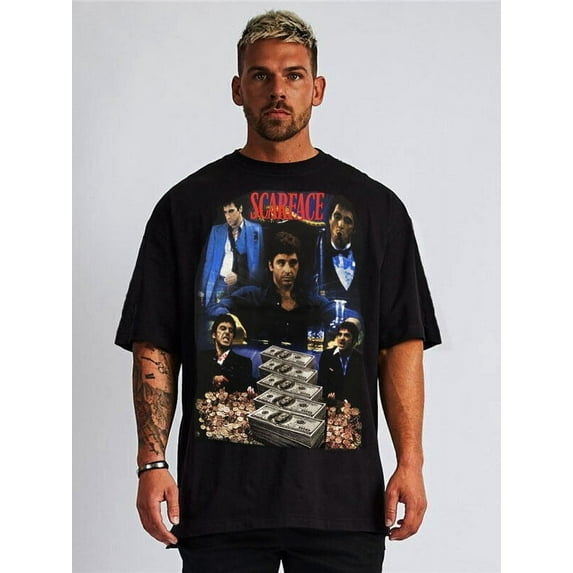 SCARFACE MONEY BLACK T SHIRT MOVIE T SHIRTS MEN'S SIZES