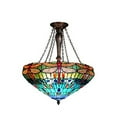 thumbnail image 1 of SCARLET Tiffany-style 3 Light Dragonfly Inverted Ceiling Pendant 24" Shade, 1 of 2