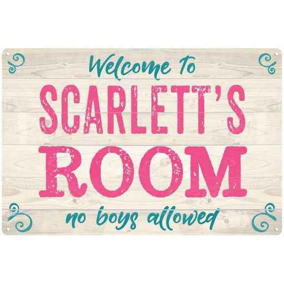 SCARLETT'S Room Kids Bedroom Sign Gift 8x12 Metal Sign 108120089018