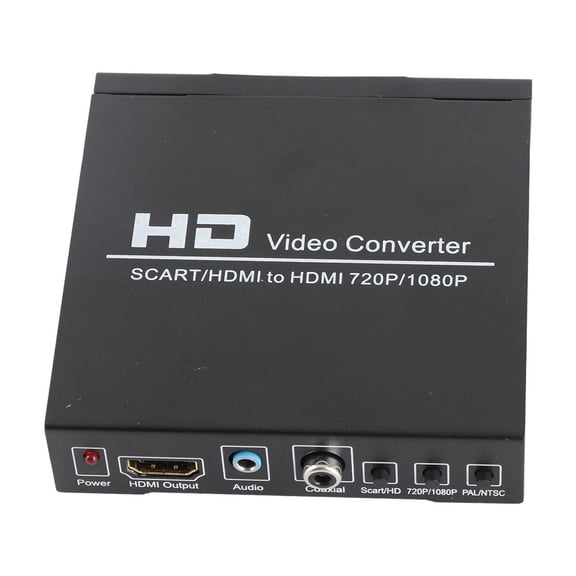 SCART/HD To HD Video Converter Support 720P/1080P Switch PAL/NTSC Switch SCART HD Input HD 3.5mm Audio Coaxial Output EU Plug