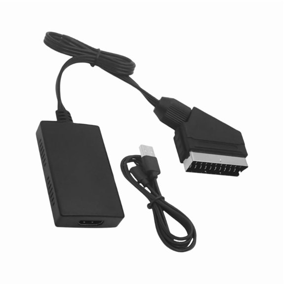 SCART Input To HDTV Output Converter Supports 1080P Resolution Dedicated USB Cable for Enhanced Signal Stability