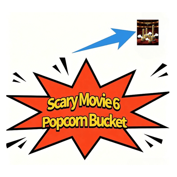 SCARY MOVIE 6 Popcorn Bucket, Reusable Party Snack Tub for Indoor Entertainment Setups, Streaming Marathons and Family Activity Room Decorations