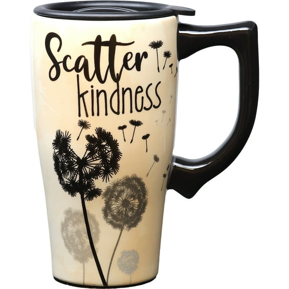 SCATTER KINDNESS 18 OUNCE CERAMIC TRAVEL MUG
