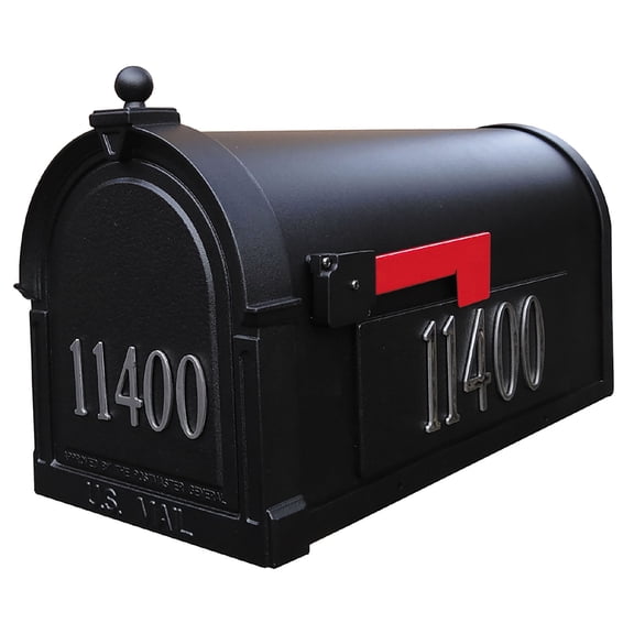 SCB-1015-DX-BLK Berkshire Curbside Mailbox with Front and Side Numbers - Black