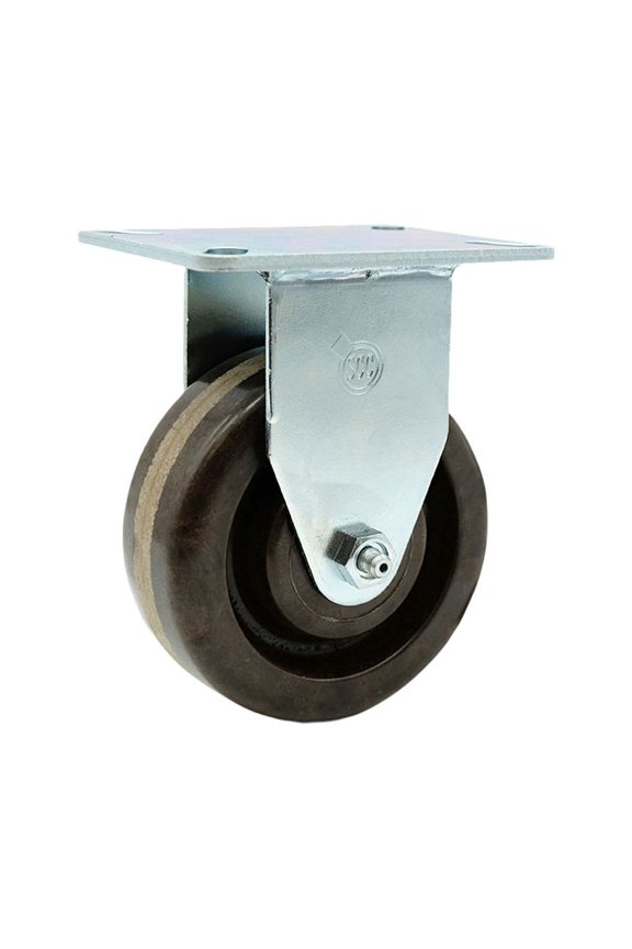 SCC 4 x 1.5" Brown High Temnolic Wheel Rigid Caster - 300lbs/Casterp Phe