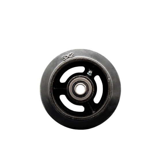 SCC -5" Rubber on Cast Iron Wheel Only w/Ball Bearing-1/2" Bore-450 lbs Capacity