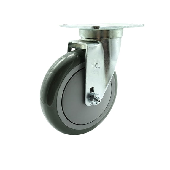 SCC - 5" x 1.25" Gray Polyurethane Wheel Swivel Caster - 350lbs/Caster
