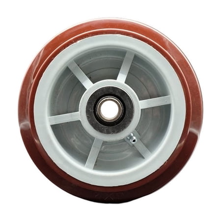 SCC - 6" Poly on Polyolefin Wheel Only w/Roller Bearing - 1/2" Bore-750 lbs Cpty