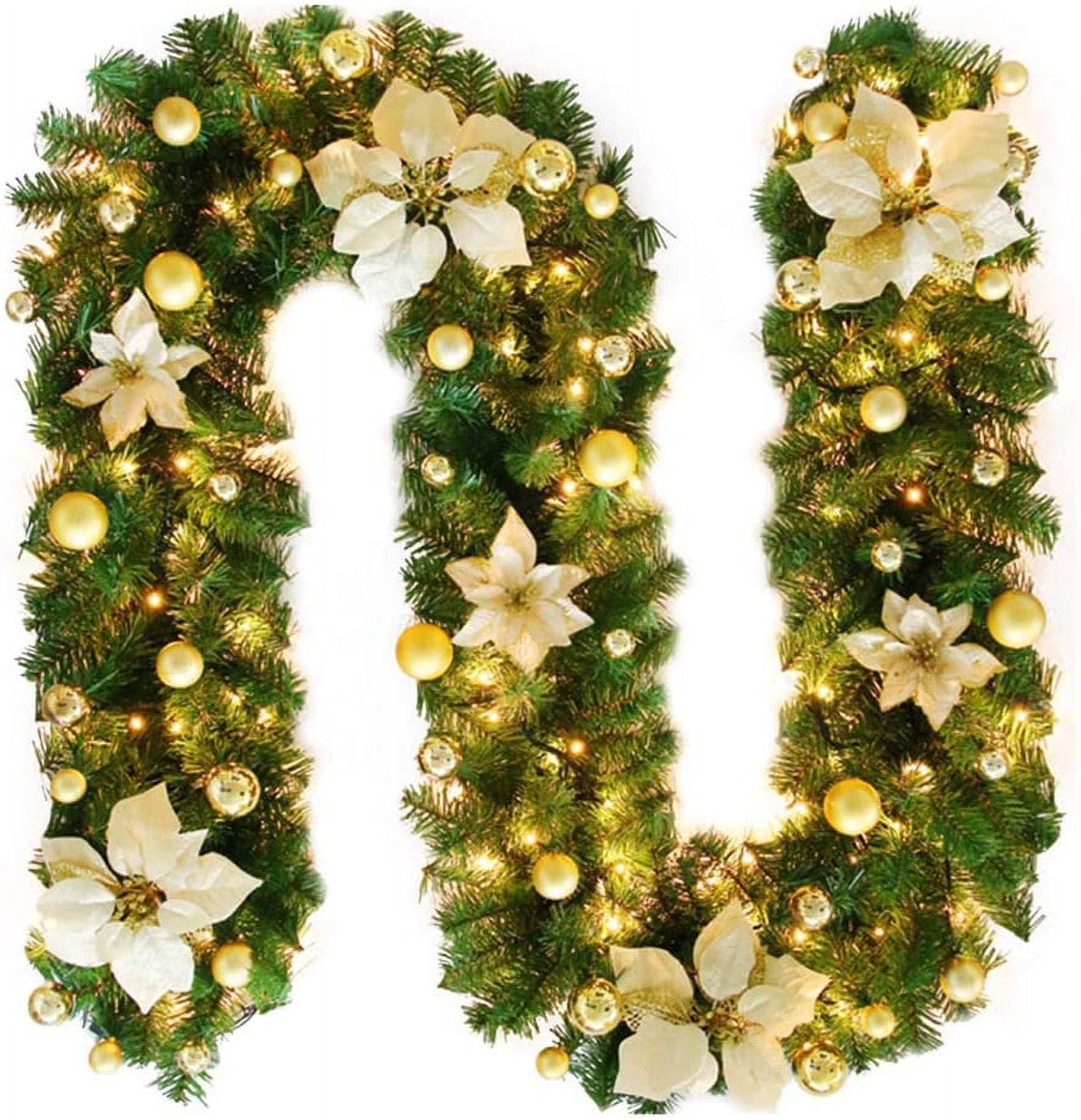 SCCS Christmas garland with outdoor lighting, Christmas garland with