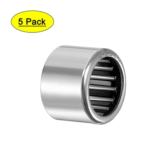 Uxcell 9/16x3/4x9/16" Needle Roller Bearings Full Complement Drawn Cup Steel Silver Tone 5pcs
