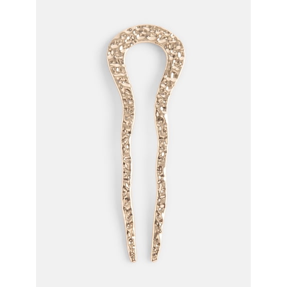 Scenario Women's Hammered Metal French Hair Pin, Gold-Tone