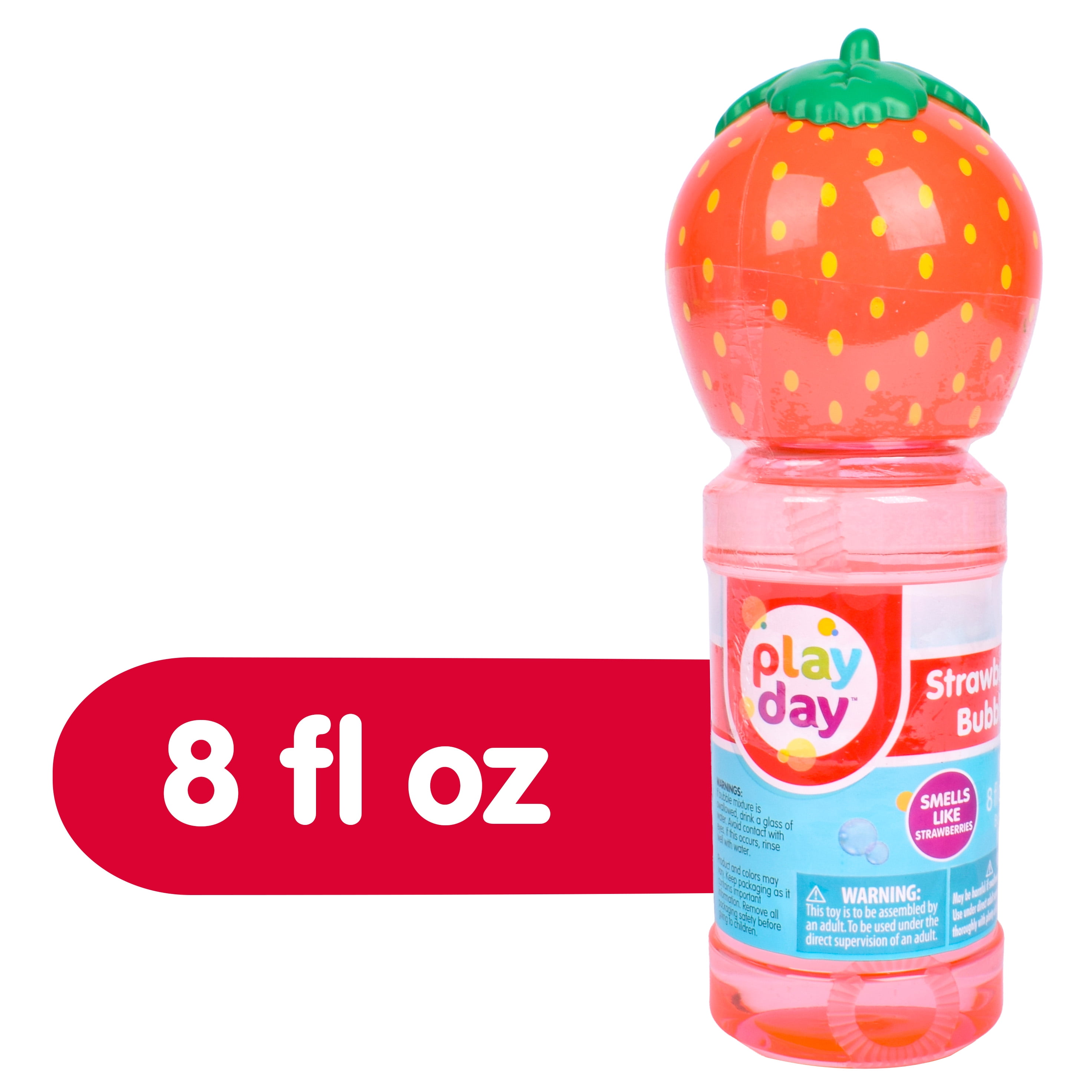 Play Day Strawberry Scented Bubble Blowing Solution - 8oz, Children Ages 3+