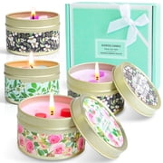 SCENTORINI Scented Candles Gift Set, 4 Packs Natural Soy Wax Travel Tins, Long Lasting Aromatherapy Candles for Home Decor, Christmas Wedding Party