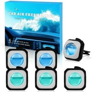 SCENTORINI Car Air Freshener, 6 Pack Vent Clips, Car Refresher Odor Eliminator Ocean Breeze New Car Scents