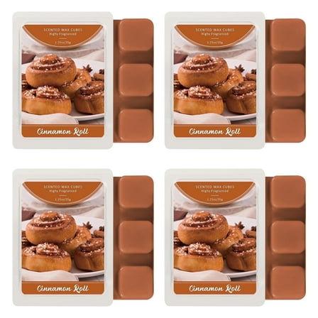 SCENTORINI Cinnamon Roll Scented Wax Melts, Soy Wax Cubes for Wax Warmer 1.25 oz(4-Pack)
