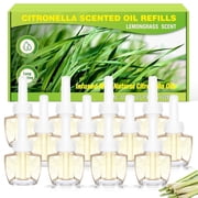 Citronella Plug in Refills Air Freshener, Lemongrass Oils Refills for Indoor, Backyard, Hallway, 7.71 fl oz, Compatible with Air Wick and Glade