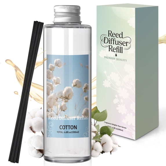 SCENTORINI Cotton Diffuser Refill 6.8 Fl Oz, Fresh & Long Lasting Fragrance Reed Diffuser Oil Refill for Aromatherapy SPA, Home, Office, Fitness