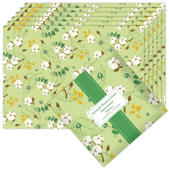 SCENTORINI Cotton Scented Drawer Liners, 6 Sheets Fragrant Paper Liners for Home Closet, Dresser Drawers, Gift for Holiday Decor