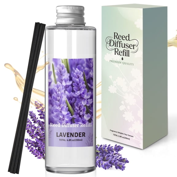 SCENTORINI Lavender Reed Diffuser Refill, 6.8 fl oz Refill Home Fragrance, Room Freshener Aromatherapy Essential Oil