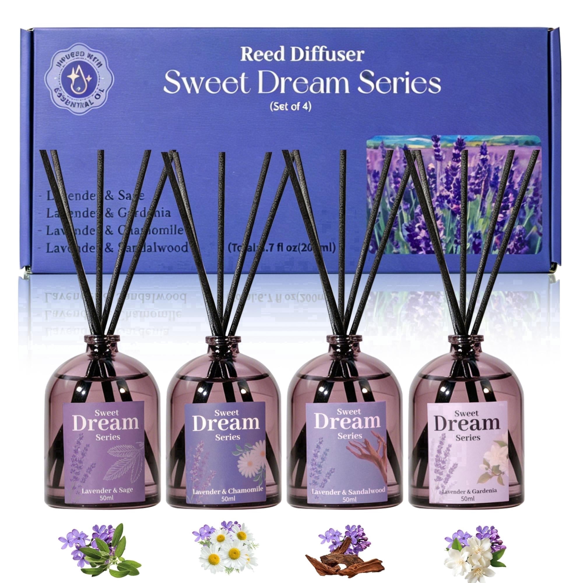 SCENTORINI Multi-Scent Reed Diffuser for Home Sleep, Lavender Essential ...