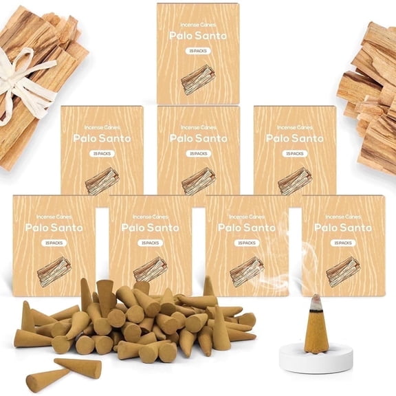 SCENTORINI Palo Santo Incense Cones with Holder, Natural Scents Cones for Meditation, Relaxation