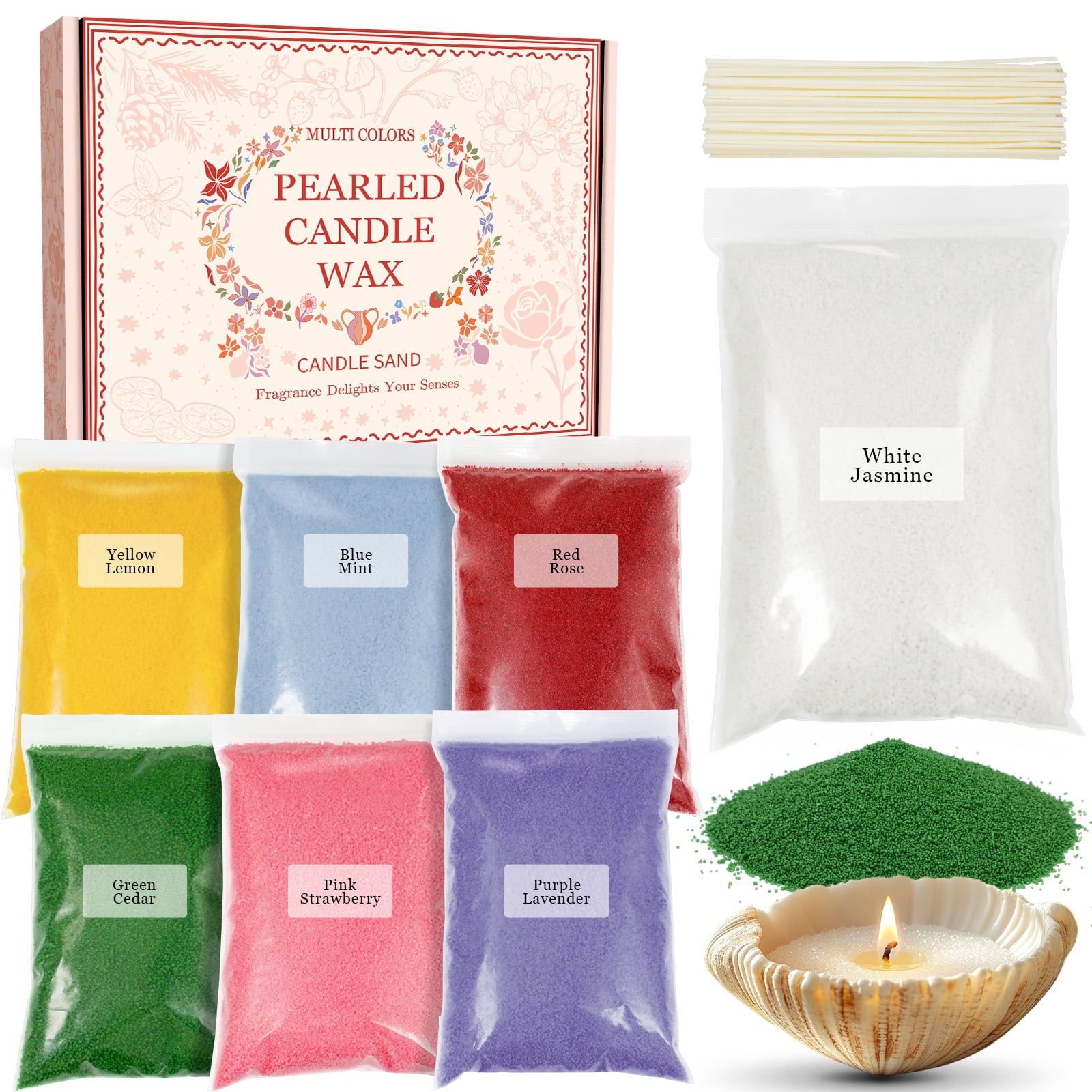SCENTORINI Pearled Candle Scented Sand Wax DIY Candle Making Kit for Weddings & Parties