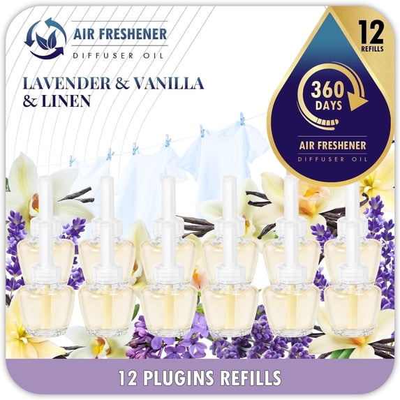 SCENTORINI Plug In Air Fresheners, 12 Refills Long Lasting Air Freshener For Home and Bathroom, 7.92 Fl Oz, Compatible with Glade, Air Wick