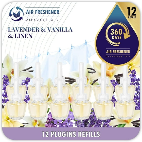 SCENTORINI Plug In Air Fresheners, 12 Refills Long Lasting Air Freshener For Home and Bathroom, 7.92 Fl Oz, Compatible with Glade, Air Wick