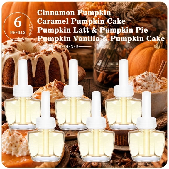 Plug In Air Fresheners Refills, Long Lasting Pumpkins Scent For Home and Bathroom, Compatible with Air Wick and Glade