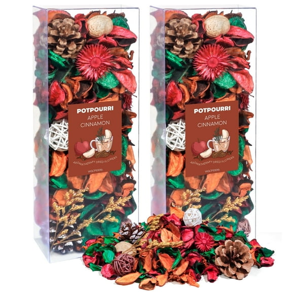 SCENTORINI Potpourri Bags, Apple Cinnamon Scented Bowl Filler, Fragrance Sachet Dried Flower for Coastal Bathroom Beach Decor