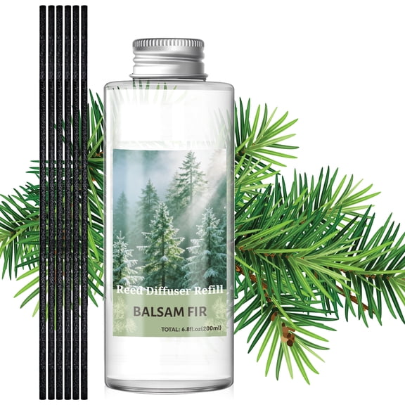 SCENTORINI Reed Diffuser 6.8fl.oz Silver Fir Scent Home Fragrance Essential Oil Refill for Aromatherapy, SPA and Office