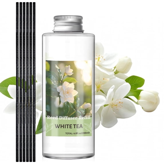 SCENTORINI Reed Diffuser Oil Refill, 6.8 fl oz - Home Fragrance Long Lasting Fresh White Tea Scent, Room Freshener Diffuser Refill