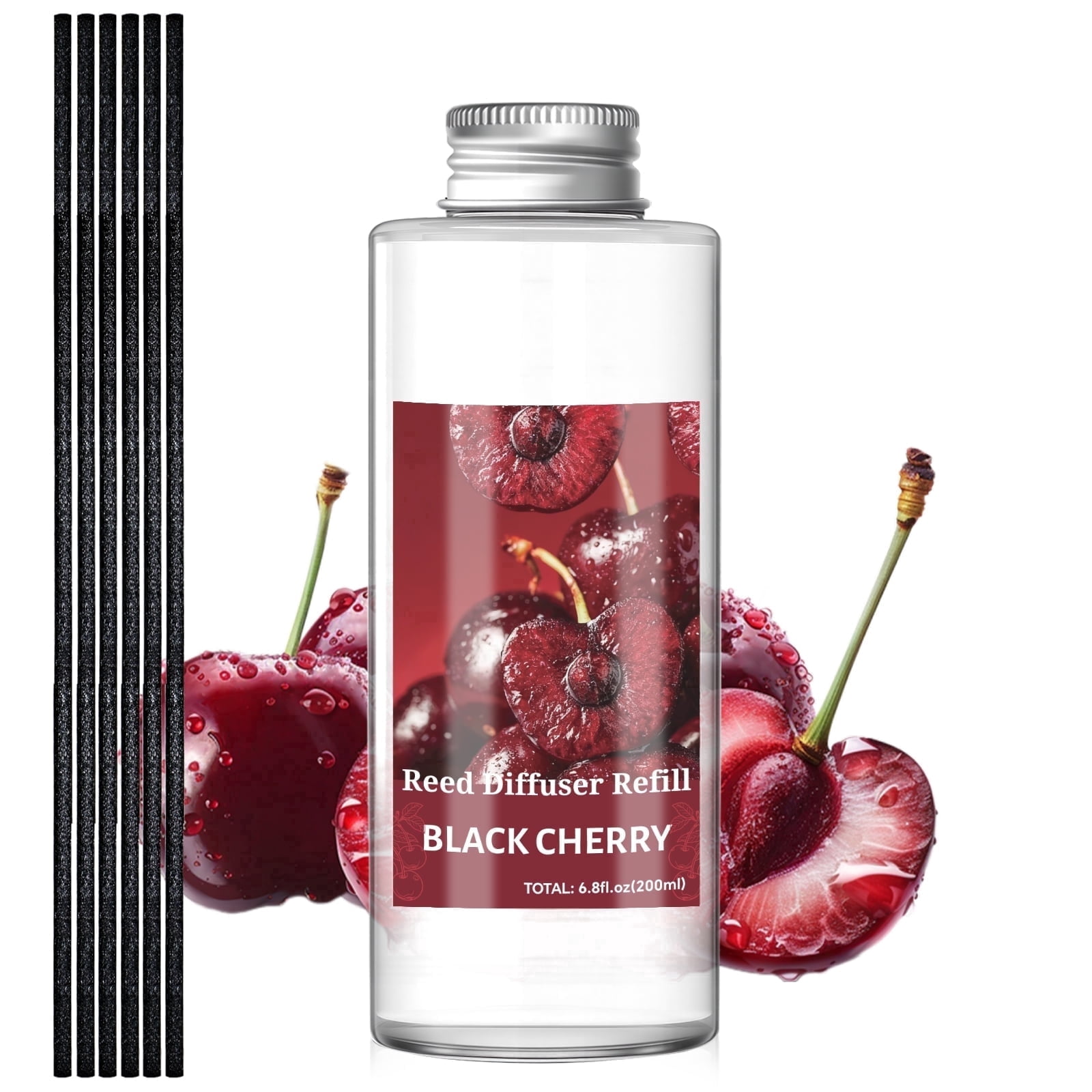 Cherry Scented Reed Diffuser SCENTORINI Reed Diffuser with Sticks, Black Cherry Scent Air Freshener ...