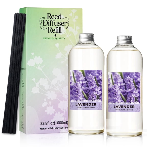 SCENTORINI Reed Diffuser Refill, Lavender Oil Diffuser, 33.8fl oz/1000ml Scented Essential Oil Refills for Bathroom Home Decor