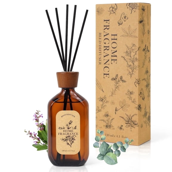 SCENTORINI Reed Diffusers for Home, Eucalyptus Sage Scented Diffuser with Sticks, Air Freshener for Bathroom, Office