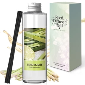 SCENTORINI Lemongrass Reed Diffuser Refill, 6.8 fl oz Refill Home Fragrance, Room Freshener Summer Essential Oil