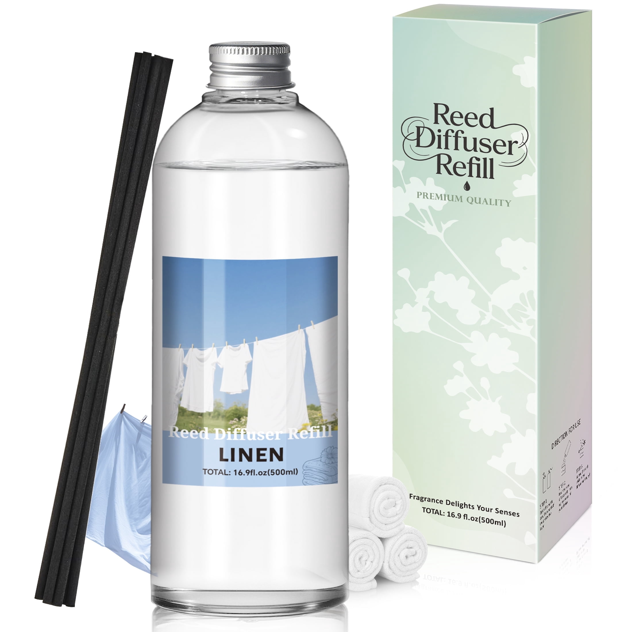 SCENTORINI Reed Diffusers for Home, Linen Scented Diffuser with Sticks ...
