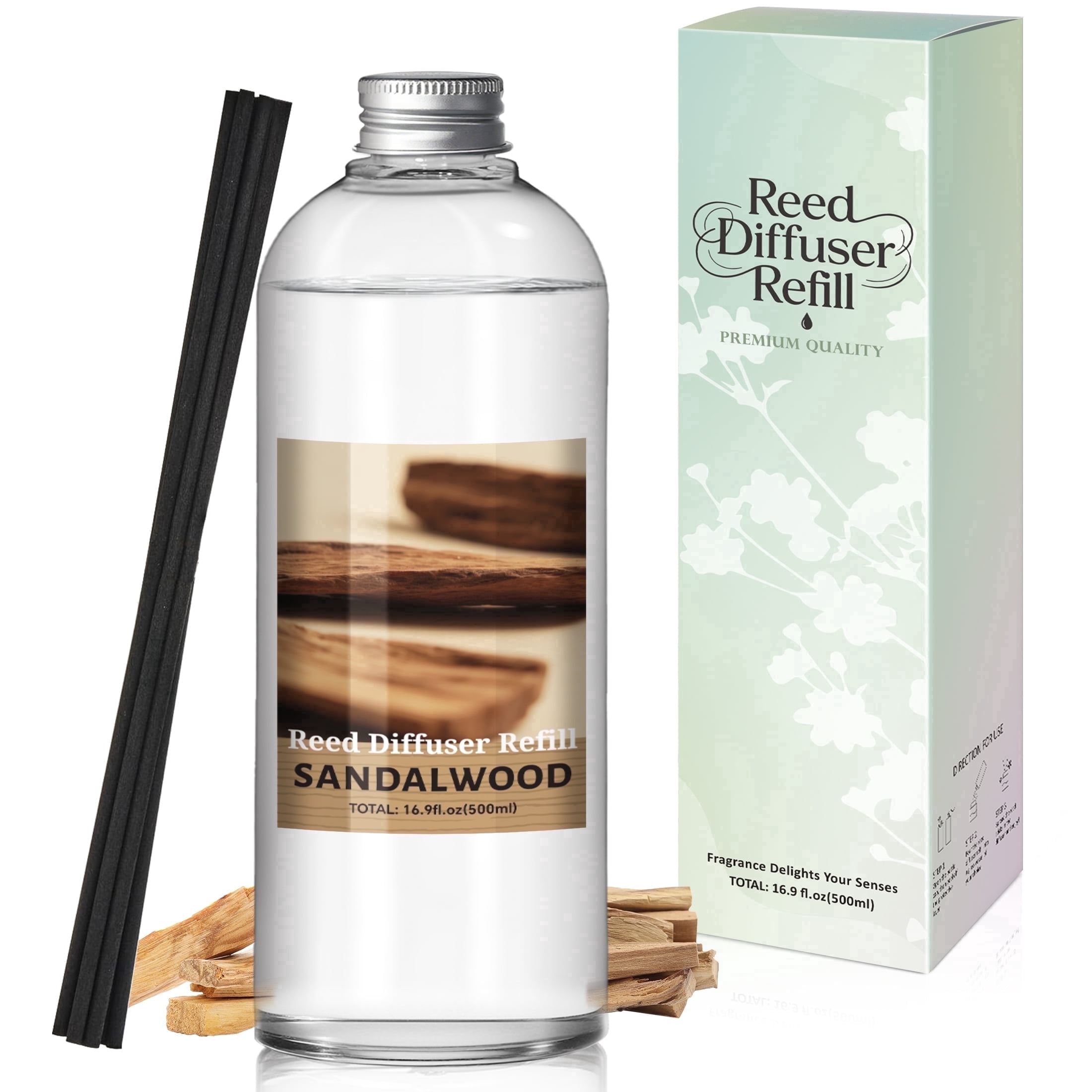 Diffuser Sticks Burn SCENTORINI Reed Diffusers for Home, Sandalwood Scented Diffuser with ...