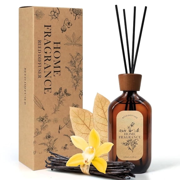 SCENTORINI Reed Diffuser Set with 6 Sticks, Tobacco & Vanilla Scent Long Lasting Fragrance Essential Oil for Home Decor, Bathroom